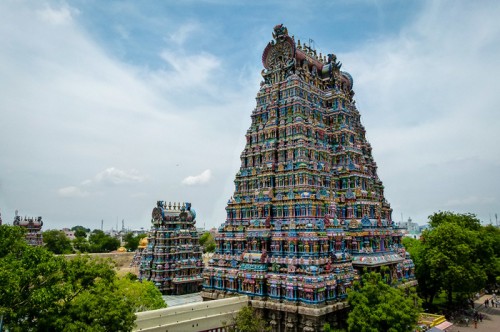 Temple Meenakshi Sundareswarar - Temple hindou historique de 2500 ans à Madurai.
